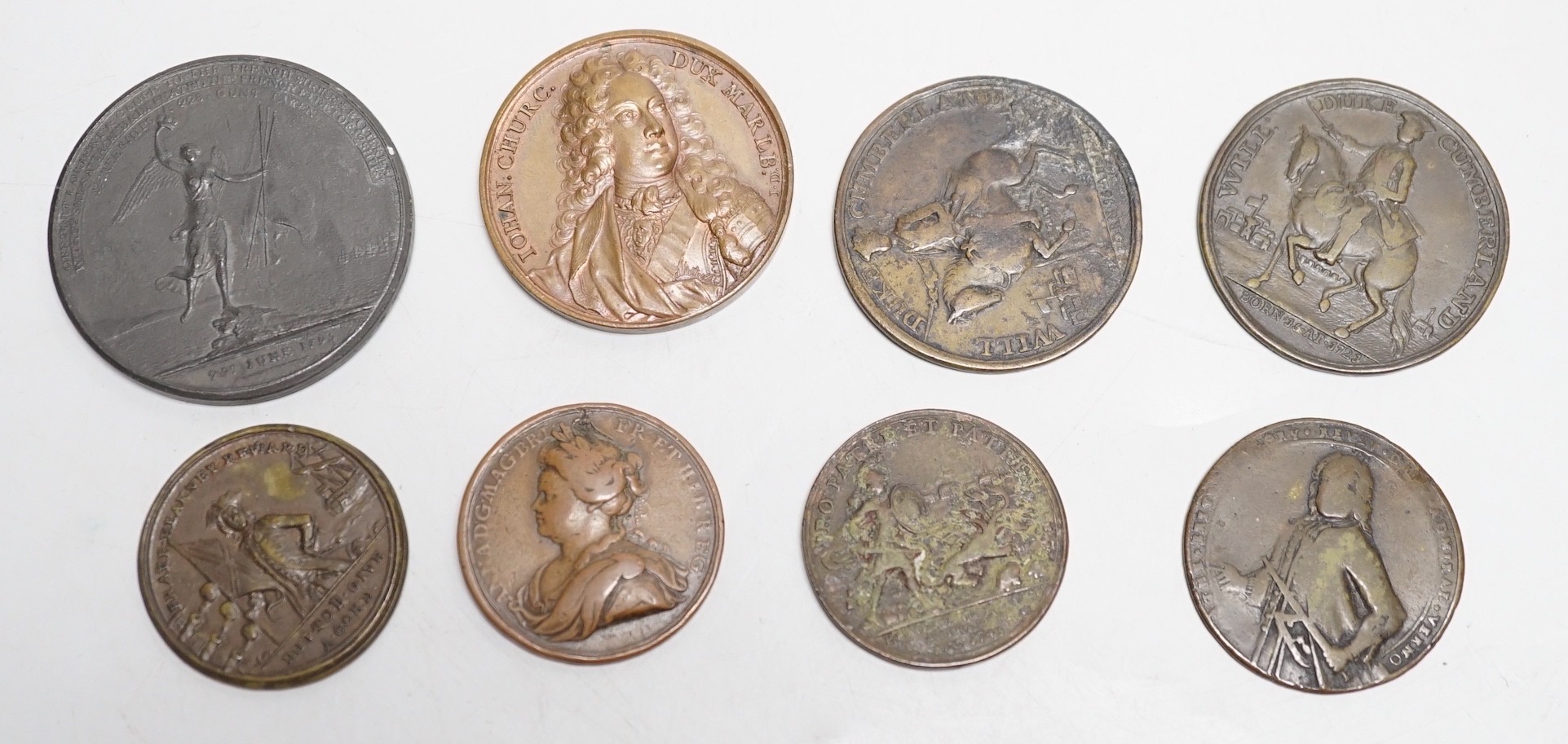 Eight 18th century British Historical medals